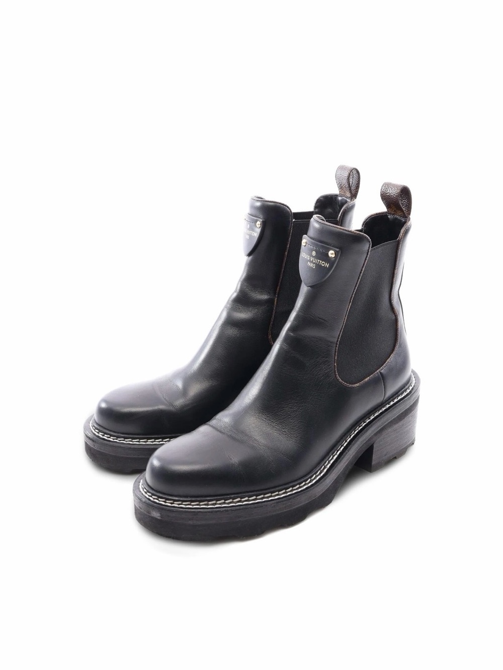 Louis Vuitton 2021 Bobble Line Monogram Ankle Lug Sole Booties